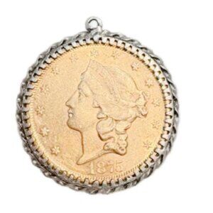 1875 20-dollar Double Eagle Gold Coin Pendant for Necklace Chain